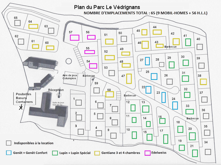 Plan du Parc Le Védrignans